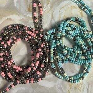 Waist bead Set in Pink and Turquoise